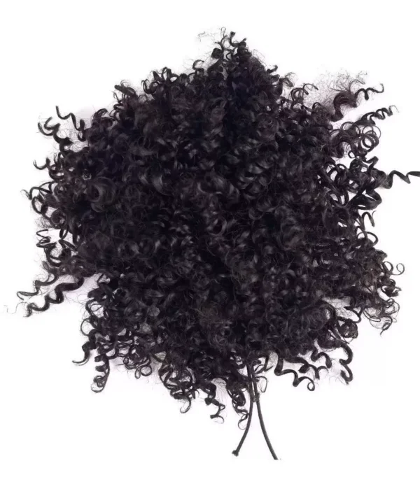 Afro Coque Preto Cabelo Puff Aplique Cacheado Orgânico - Image 4